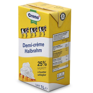 Crème 25 % à sauce Cremo ( 1 litre)