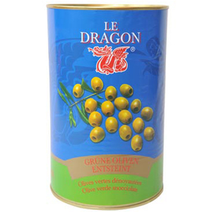 Olives vertes dénoyautées LE DRAGON (2000g)